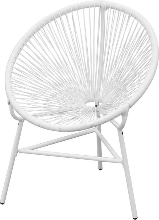 Ovalen Stoel Rotan Wit - Ei vormige stoel Kuipstoel | bol.com