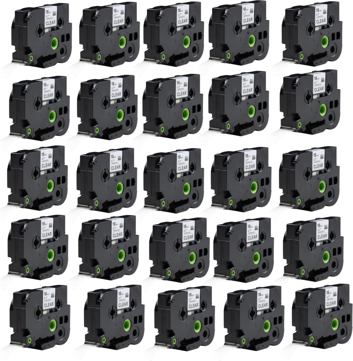 Label Tape Geschikt voor Brother TZe-131 | 12 mm x 8 m | Zwart op Transparant - 25 stuks - Geschikt voor: 1000 1000BTS 1005BTS 1005F 1005FB 1010 1080 1090 1230PC 1260VP 1280 1280DT 1280VP 1290DT 1290VP 1750 1800 1830VP 18R 1950