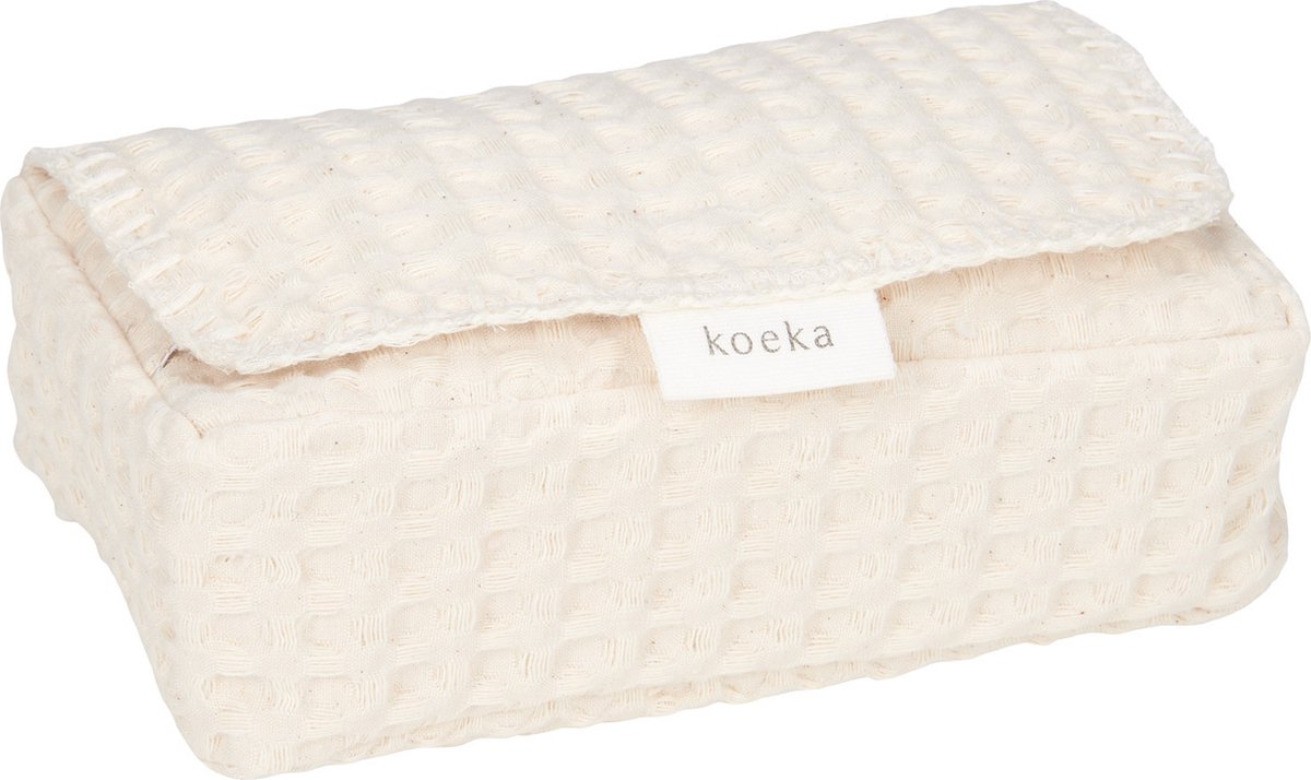 Koeka hoes voor babydoekjes wafel Antwerp natural 12x20x6