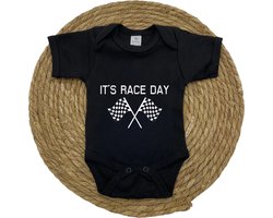 Romper | It's race day - maat 62 - pasgeborene - baby - newborn - formule 1 | zwart