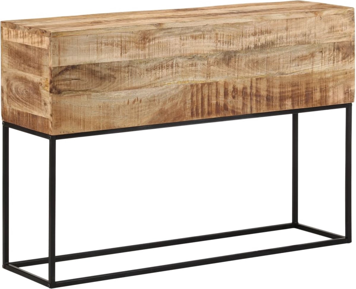 vidaXL Wandtafel - 110x30x75 - cm - massief - ruw - mangohout - en - ijzer Bruin