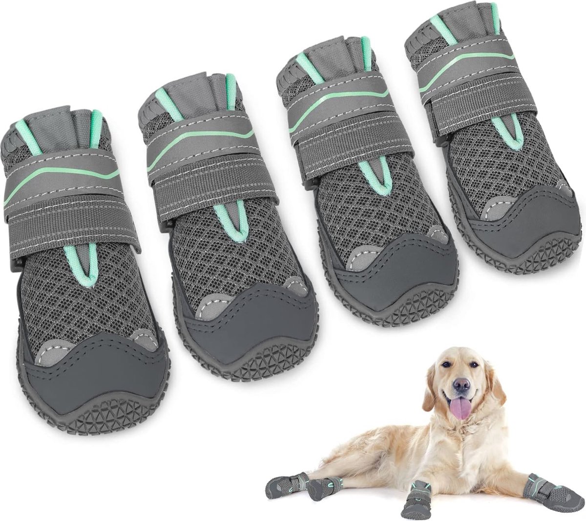 Ademend Hondenschoenen voor Pootbescherming - Antislip Outdoor Laarzen voor Honden