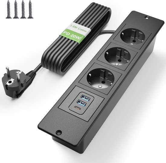 Meubel stopcontact inbouw met RVS deksel - SC1000RVS kopen