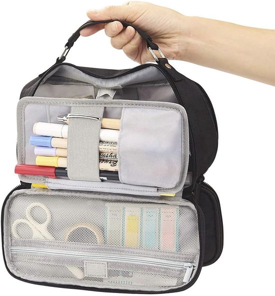 ESTUCHE COMPRA FACIL NEGRO XQXA ORGANIZADOR DE LÁPICES EXTRAGRANDE MULTIFUNCIONA