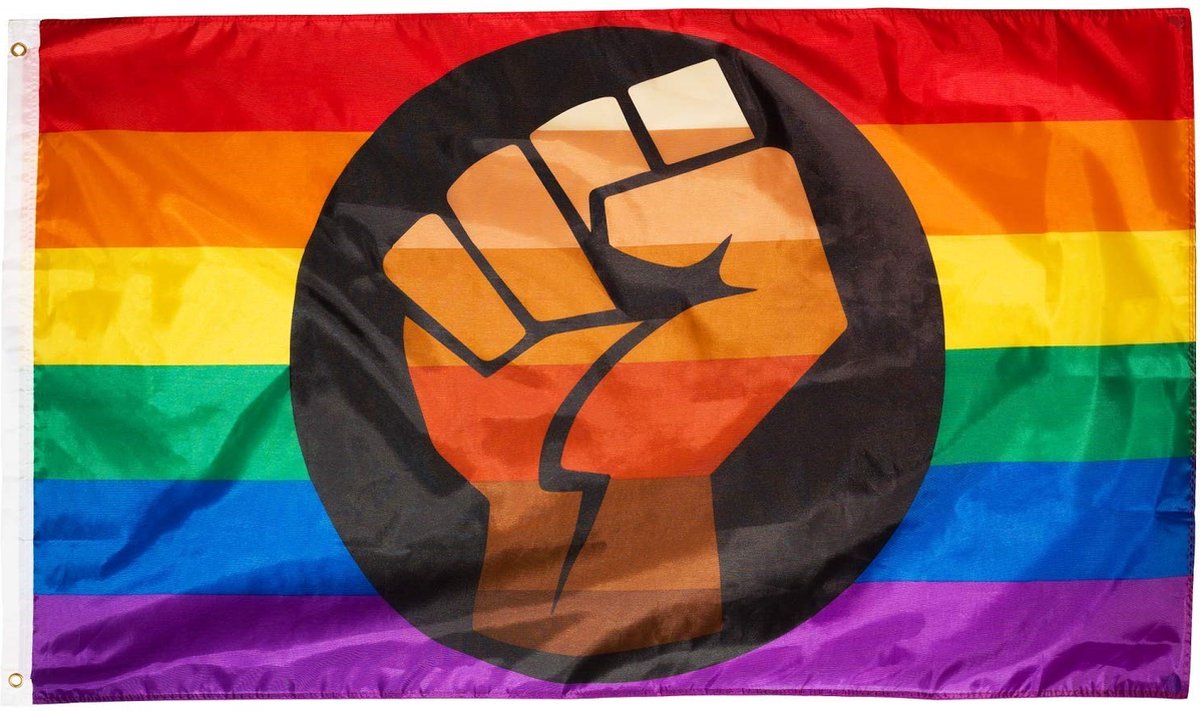 QPOC Pride vlag 90x150cm - Polyester - 2 ophangringen – queer people of color flag