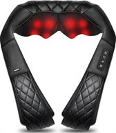 Bol.com BOTC Shiatsu Massagekussen - 16 Massagekoppen - Met Stroomkabel - Warmtefunctie met Infrarood - Elektrisch Apparaat - Ne... aanbieding