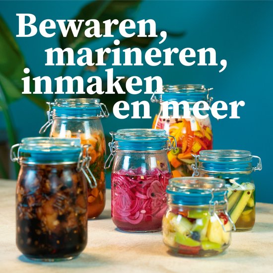 Set de Bocaux à conserves sous vide Kilner ® & Airtender – 1,0 L – 3 pièces avec pompe à vide – Conserve la fraîcheur 5 fois plus longtemps, fermentation et conservation plus rapides