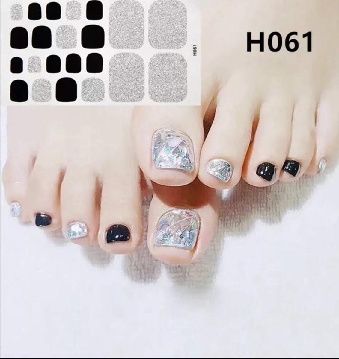 Goedkoopste teen nail art nagel sticker nailart zwart zilver nagelsticker