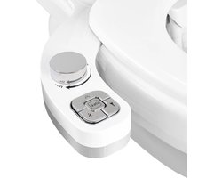 Bidet opzetstuk voor toilet - Drukknop - Dubbele Sproeiers - Draaiknop - Waterdruk Instellen - Chrome