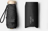 Bol.com Mini Zon Paraplu Pocket Regen Paraplu Vinyl Opvouwbare Uv Ultraviolette Bescherming Zonnescherm Zak Parasol Capsule - Zwart aanbieding