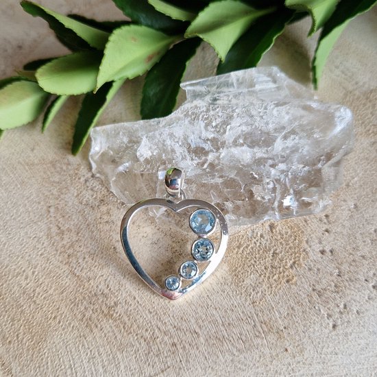 Pendentif multi pierres Sheelite Pierre de lune Topaze bleue
