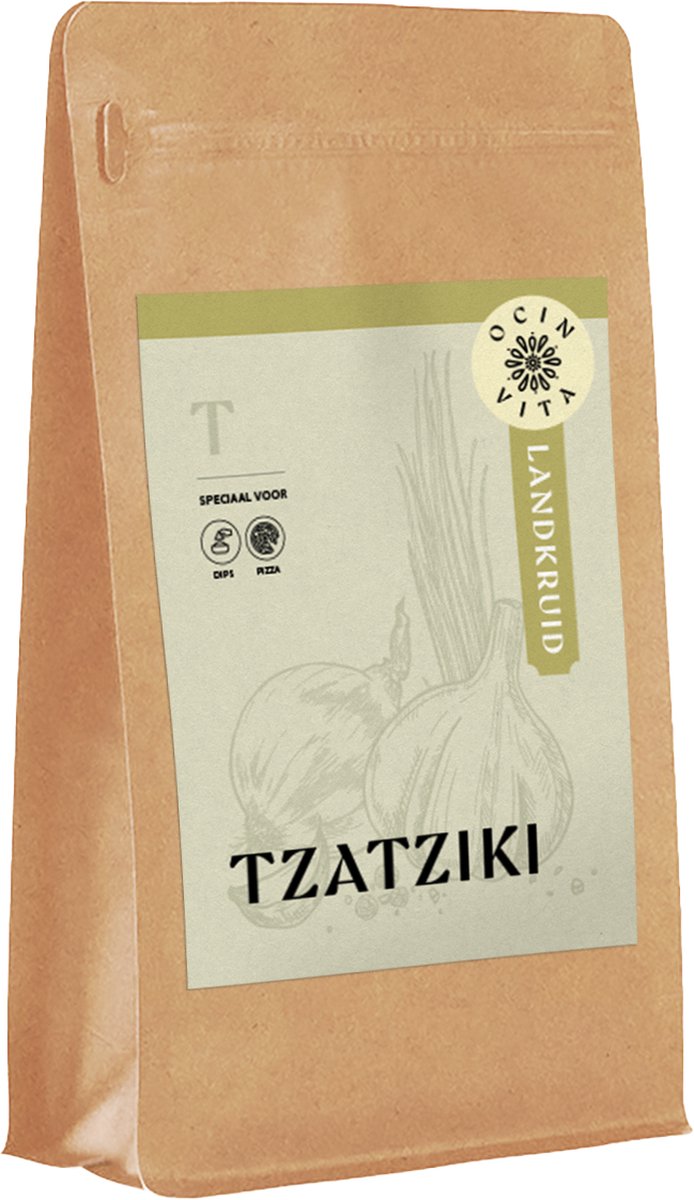 Goedkoopste Tzatziki Kruidenmix 100g – Griekse Smaakmaker met Knoflook & Bieslook – Frisse en Hartige Kruidenmix voor Dips, Dressings en Marinades – Ocin Vita