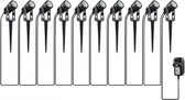 Lichtendirect - Waterbestendig - Tuinverlichting - 24 Meter - 10x LED Prikspot - Warm Wit - Waterdichte Kantelbare Tuinspot - Buitenlamp - Wandlamp - Lantaarn - Tuinlantaarn