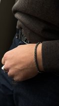Spadarella Gioielli - SPBR524 - Bracelet - Argent 925 - 4 mm - Noir - 19 Cm - Zircone noire - Hématite foncée - Made in Italy