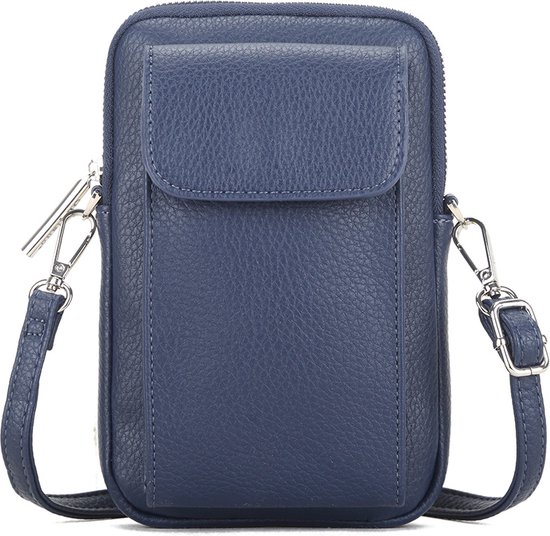 Sac téléphone en cuir artificiel Giuliano Rose - Bleu foncé - Femme