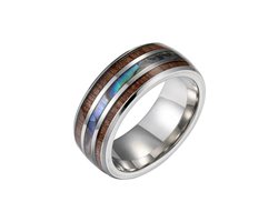 Walletstreet Wolfraam Deep Oak-Band ring- RVS edelstaal-voor mannen en vrouwen-cadeau-Ideale geschenk