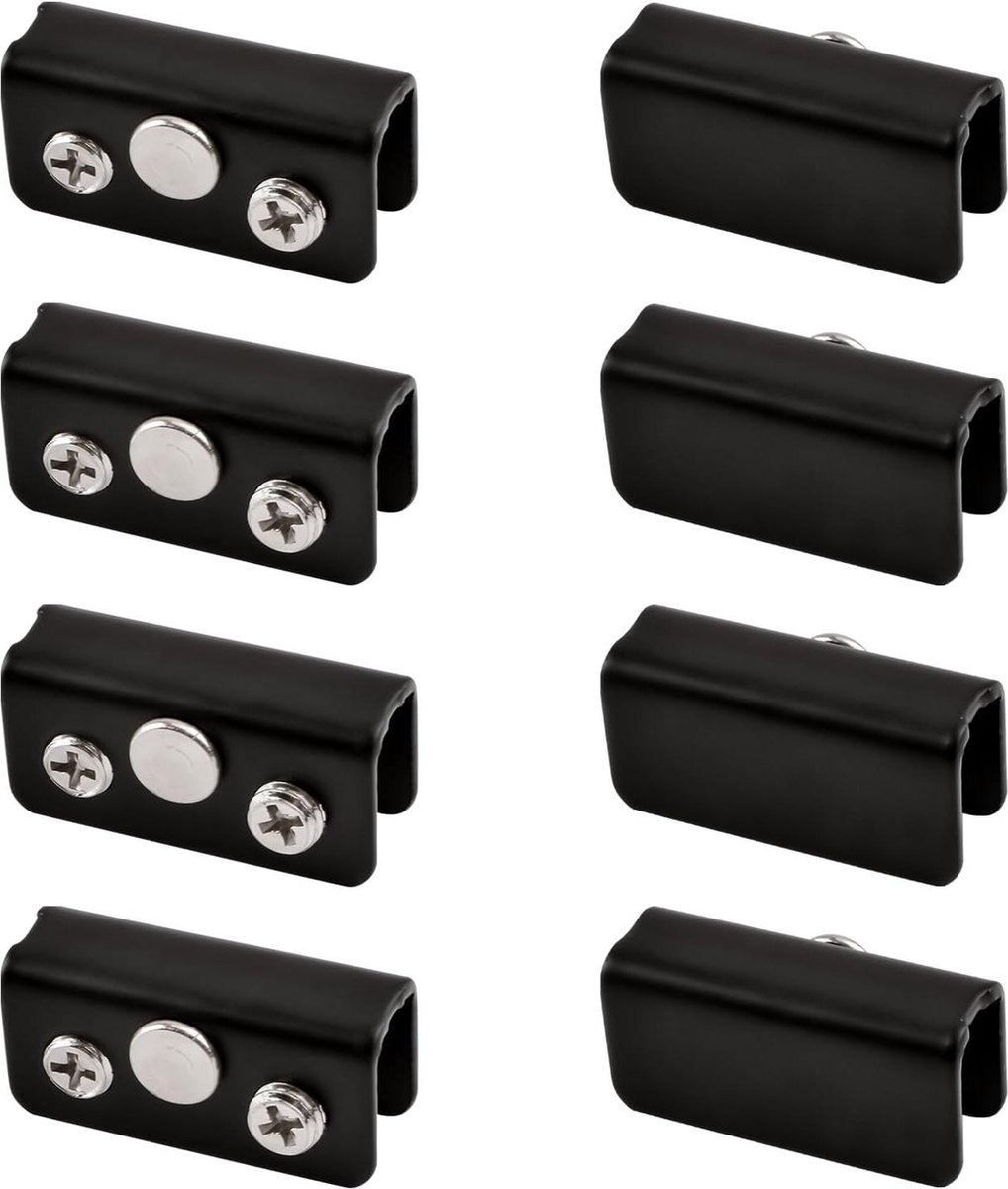 Goedkoopste Roestvrijstalen verstelbare frameloze glasclips - 8 stuks - dikke glazen - magnetische deur-aanraakklemmen