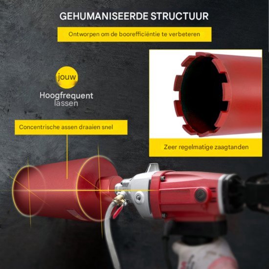 Diamantboorkroon L 460 mm | 68 mm | 1 ¼ inch UNC | met turbosegment SDS-PLUS adapter kernboor, segmenthoogte 10 mm natte boorkroon, droogboorkroon, lasergelast voor beton, graniet, marmer, steen