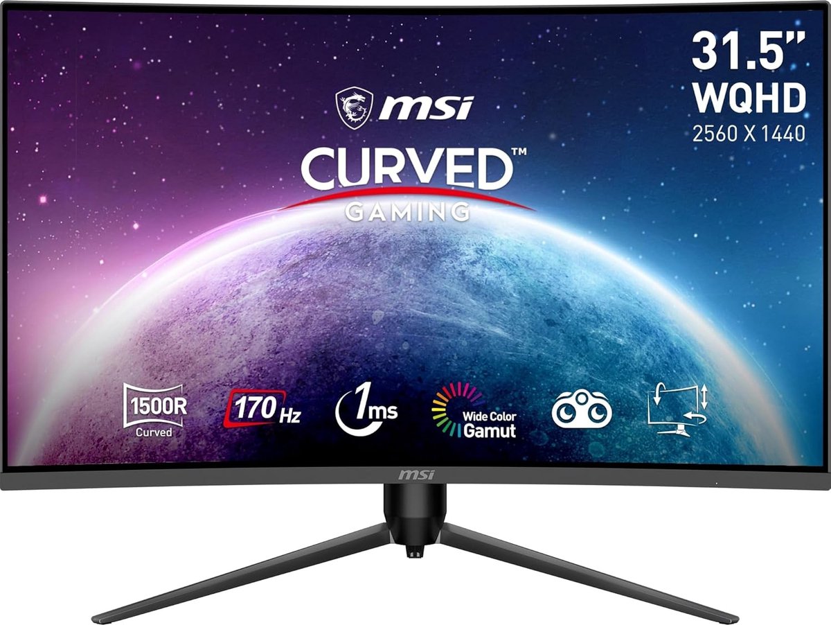 MSI G32CQ5P - QHD Curved Gaming Monitor - Verstelbaar - 170hz - 31.5 inch