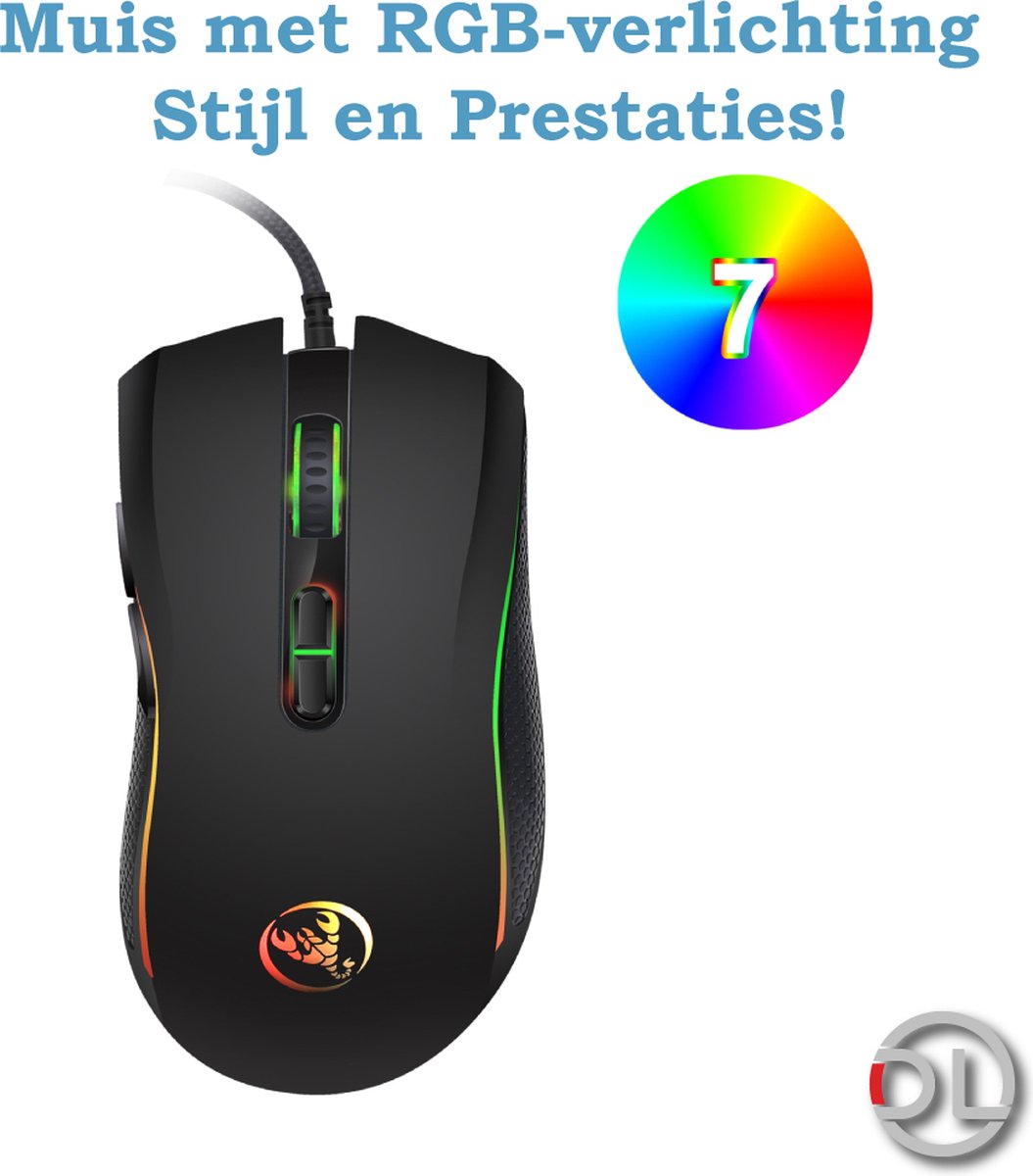 HXSJ A869 Gaming Muis - 7 Programmeerbare Knoppen, DPI 3200 thumbnail 6