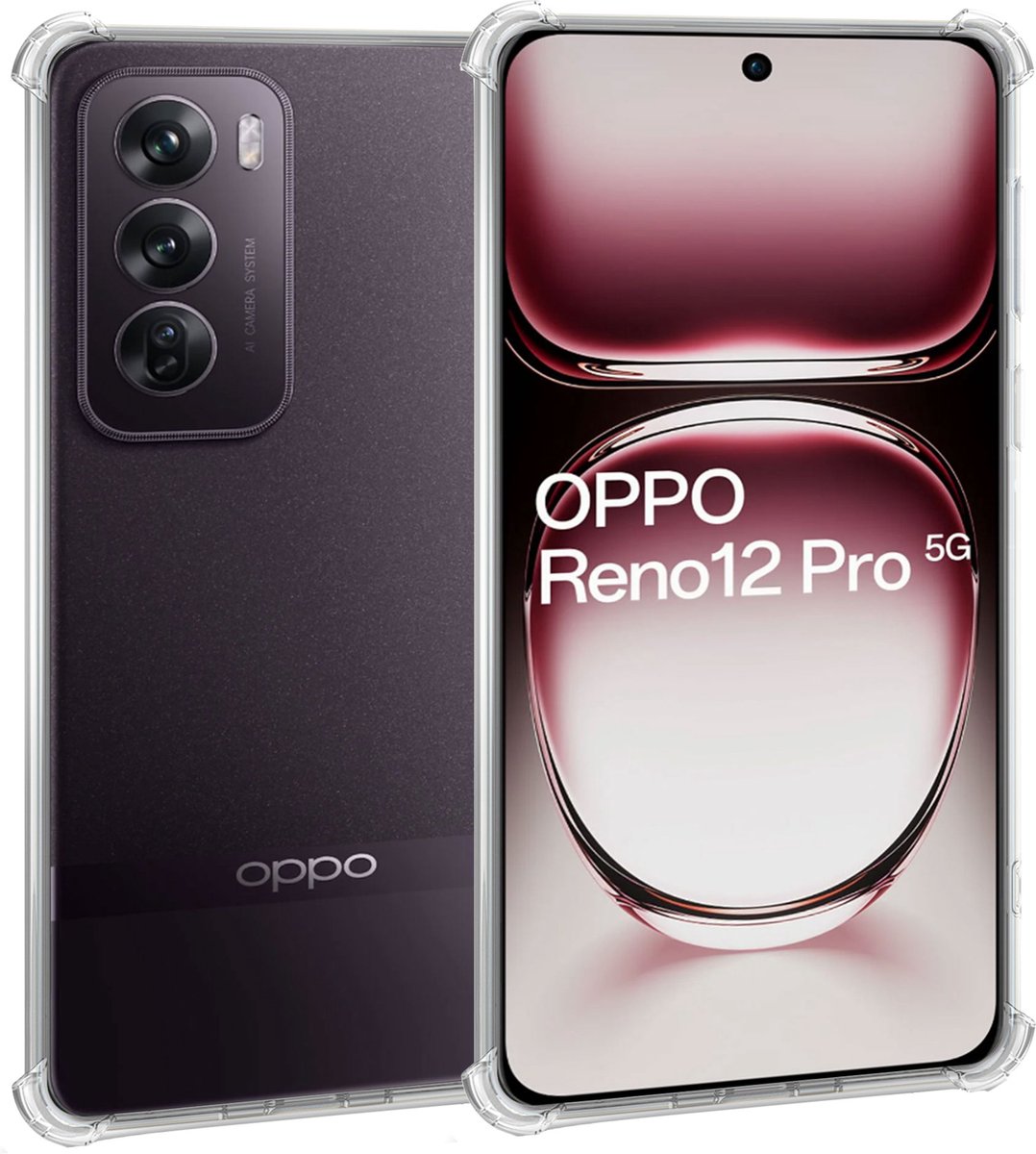 Geschikt voor OPPO Reno 12 Pro - Hoesje - Shock Proof Case – Cover Transparant