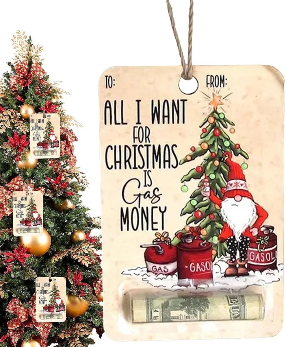 Jojoy - Kerstboomhangers met Geldhouder - Kerstboomversiering met Geld Cadeau - Geld Envelop voor Kerstboom - Kersthanger - 4 Stuks - WEALTHMAS – foto 6