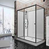 Schulte Tahiti - cabine de douche fermée - type droite - 90x120x204 cm - profil noir - verre de sécurité transparent - mitigeur - set de douche