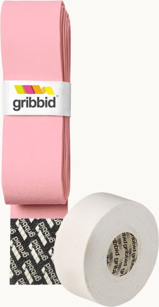 Gribbid Progrip - Hockey Grip - Zeempje - The Original Dutch Chamois - 1Pack Roze & Softtape Wit