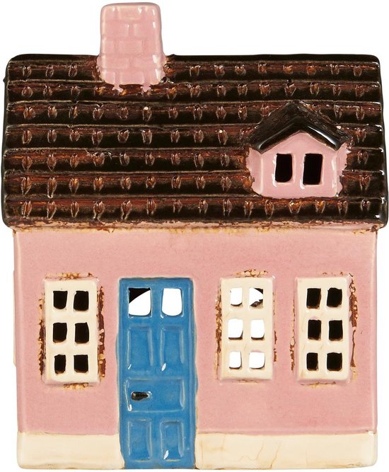 Ib Laursen - Keramieken huisje - waxinelichthouder - roze Nyhavn