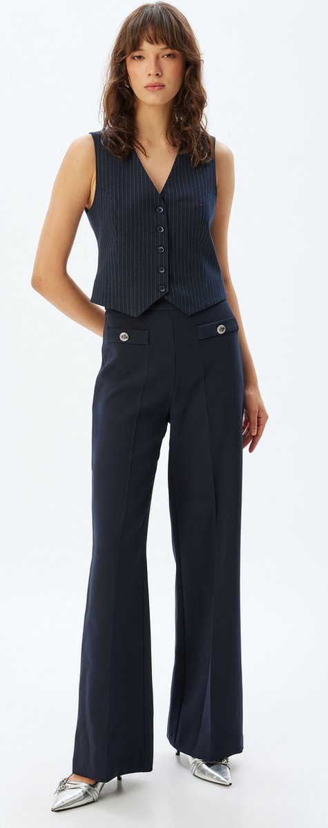 Hoge taille Brede pijpen Broek