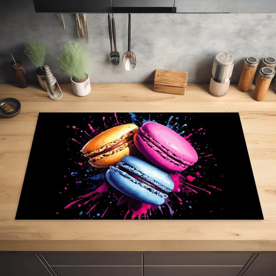 KitchenYeah® Inductie beschermer 83x51.5 cm - Macarons - Roze - Verf - Keurrijk - Kookplaataccessoires - Afdekplaat voor kookplaat - Inductiebeschermer - Inductiemat - Inductieplaat mat - Keuken decoratie