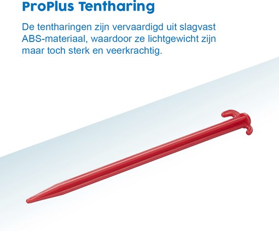 ProPlus Tentharing - 30 cm - ABS Grondpennen - Lichtgewicht - Tentpennen - Tentverankering - voor Tenten - Kunststof - 6 stuks - Rood van ProPlus — afbeelding 2