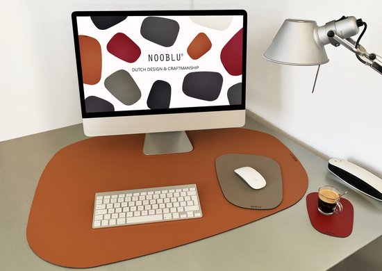 Coussin de bureau en cuir PEBL kingsize 82x62 - Tapis de bureau Design - Cuir Zwart