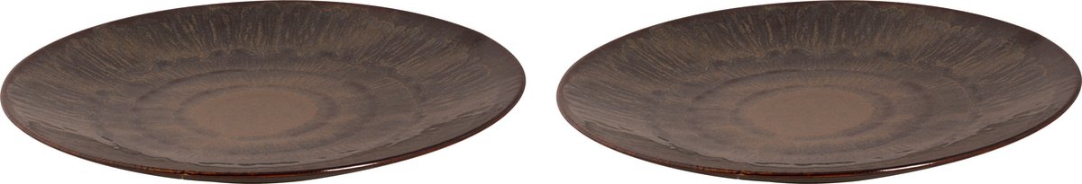 Palmer - Victory - Bord - 2 stuks - ø 27 cm - Bruin - Stoneware - Bordenset