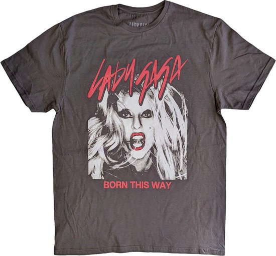 Lady Gaga - Born This Way Photo Heren T-shirt - M - Grijs