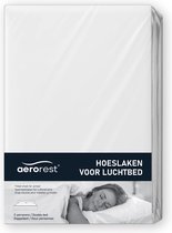AeroRest hoeslaken tweepersoons luchtbed | Hoeslaken voor luchtbed | Jersey | 100% katoen | Wit | 152 x 203-210 cm