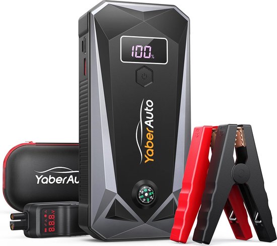 Jumpstarter - Jumpstarter Voor Auto - 4 In 1 Starthulp - Accu Booster - 26800mAh Powerbank - 4000A Piek Jumpstarter - 12V - Zaklamp