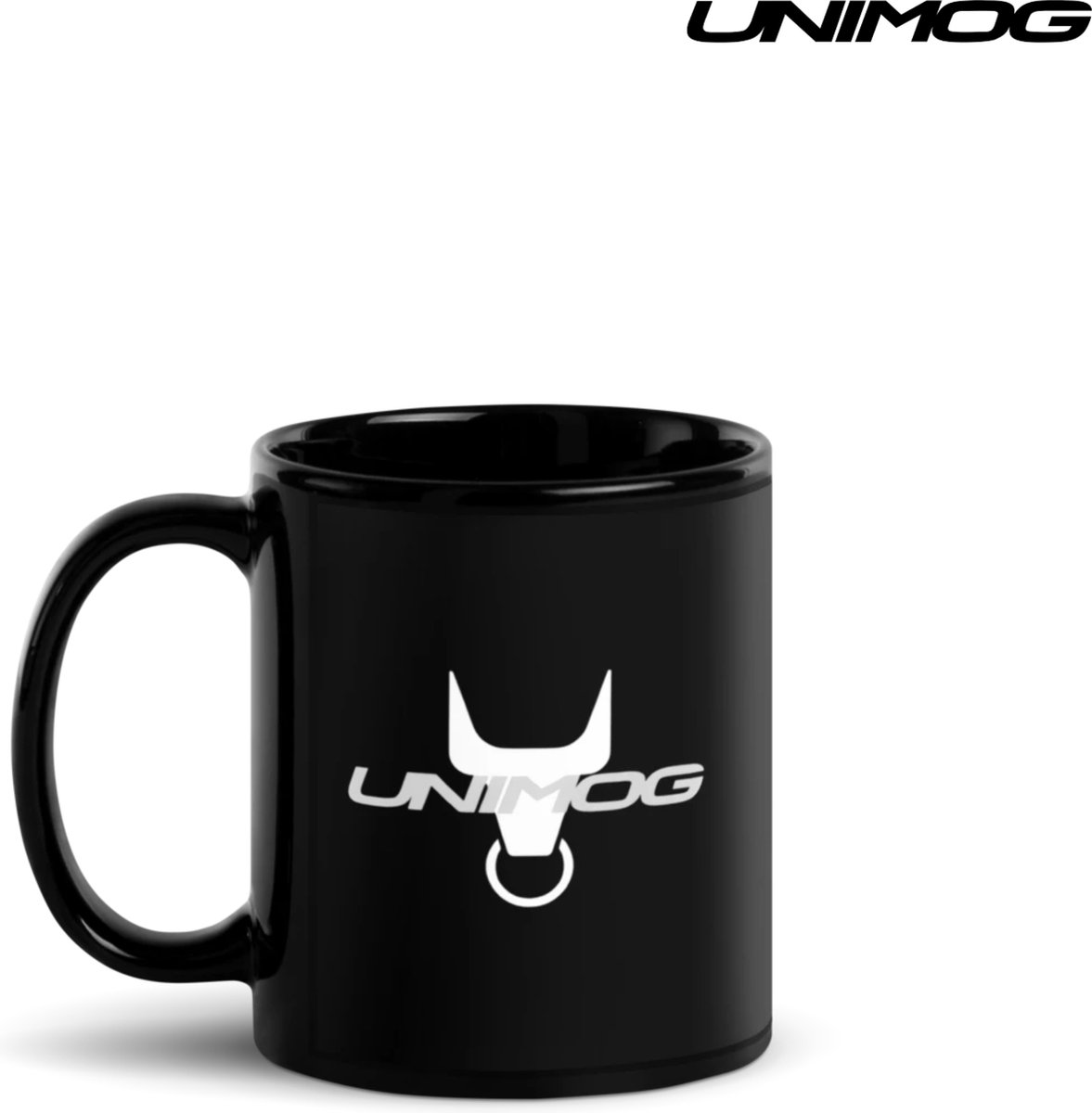 Unimog mok zwart unimog stier logo