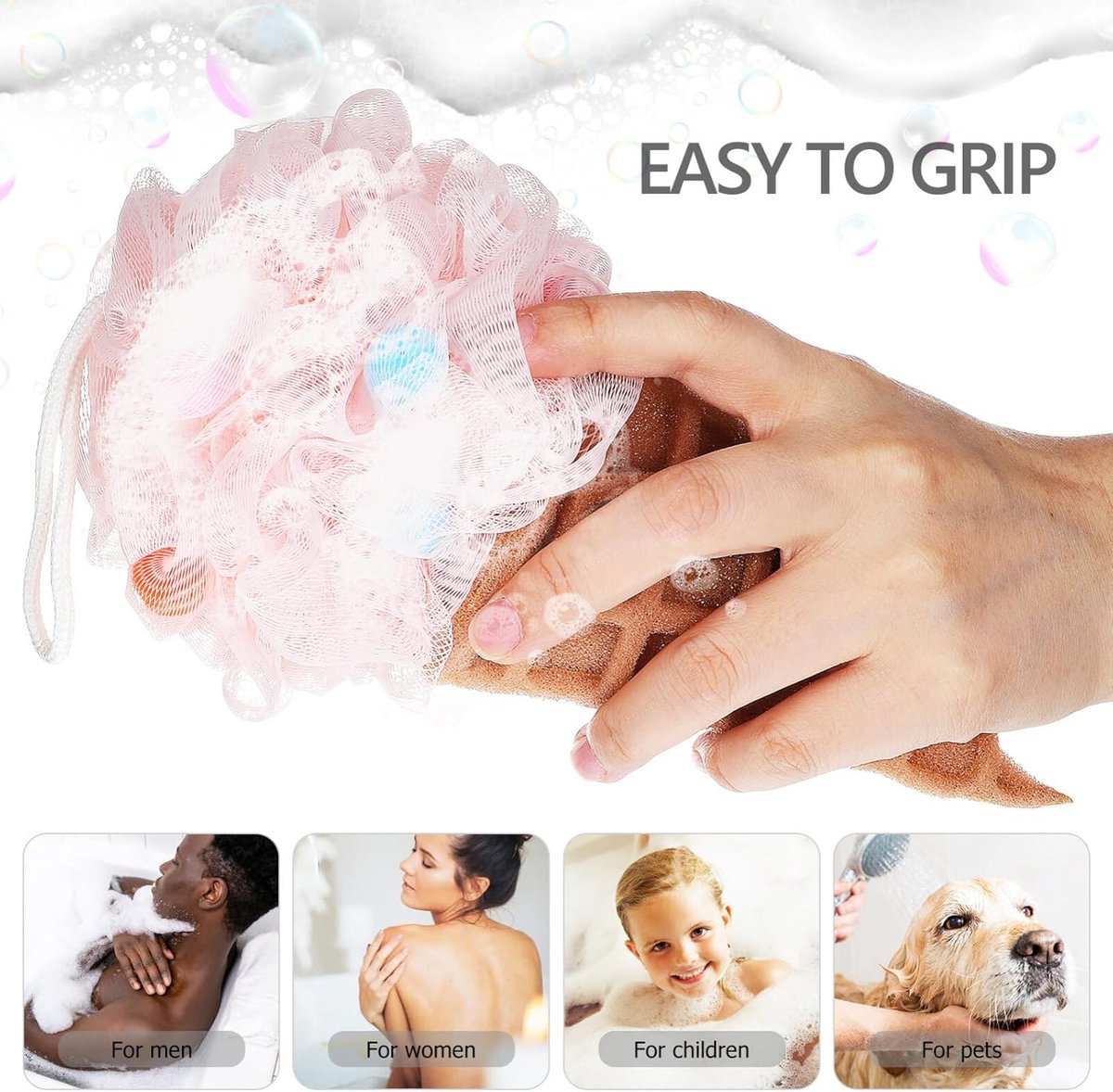 Zachte badspons - schattige douchespons | natuurlijke badspons | babysponzen voor bad zachte babyspons houtpulp lichaamsscrubber exfoliërende