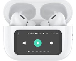Voltma AirBeats - Draadloze Bluetooth 5.4 Oordopjes met Touch LED Display - Geluidsdempende In-Ear Oortjes met Active Noise Cancelling ANC - Earbuds Draadloos - 40 Uur Accuduur - 2-Uur Opladen - In-Ear Detectie & Touchbediening - Handsfree - Wit