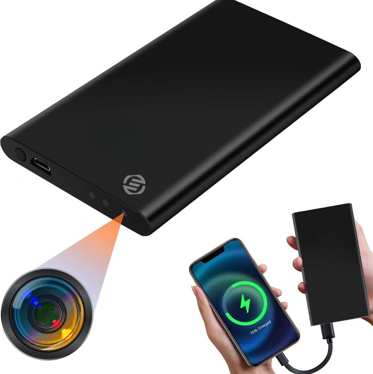 Equivera Verborgen Camera - Spionage Camera - Geheime Camera - Spy Camera - Spycamera - Spion Camera - Verborgen Mini Camera - Spy Camera Mini - Afluisteren - Afluisterapparatuur