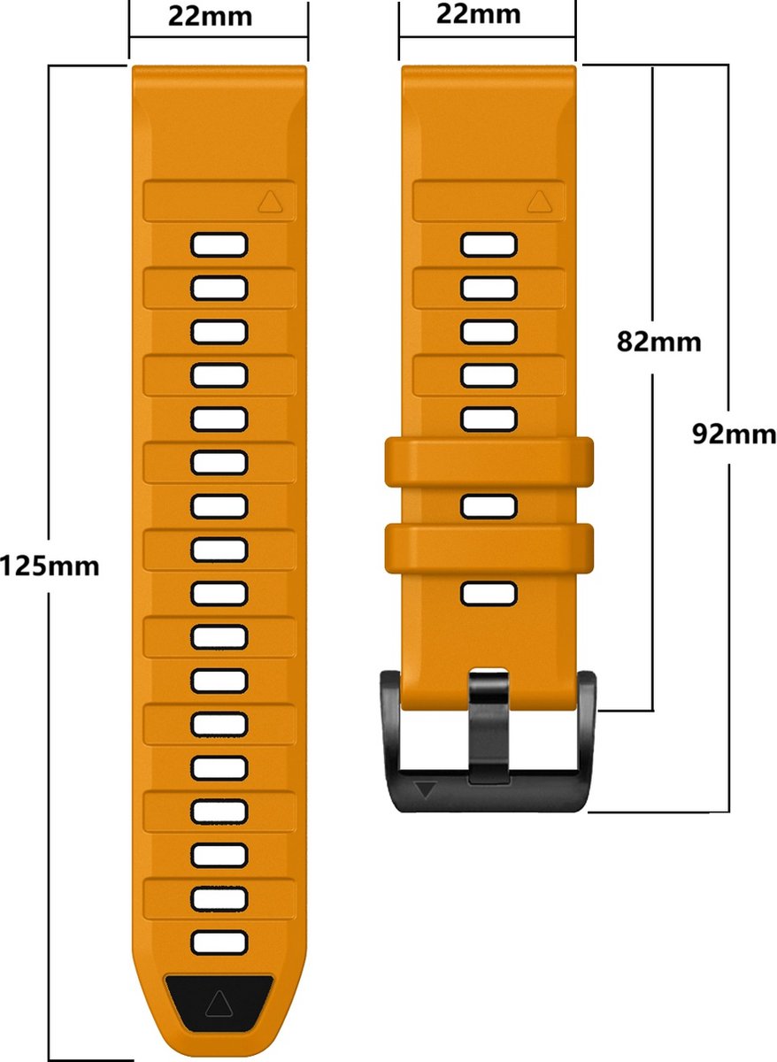 Stravo Siliconen bandje in Fenix 8 Stijl voor Garmin Fenix 5 (Plus)/Fenix 6 (Pro)/Fenix 7 (Pro-Sapphire-Solar)/Fenix 8-47mm/Fenix E-Garmin Epix (Pro) Gen 2-47mm - Quickfit 22 / 22mm band voor Garmin smartwatches - Horlogebandje - Woestijn Oranje thumbnail 4