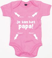 Rompertje Papa Je Kan Het-Bubble Gum Pink-3-6 Maanden