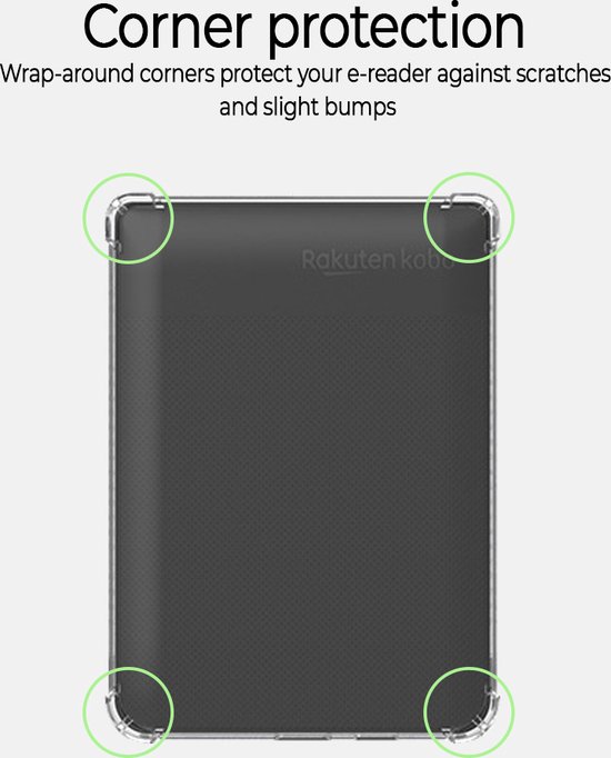 Lunso Geschikt voor Kobo Nia hoes (6 inch) - TPU Backcover - Transparant van Lunso — afbeelding 4