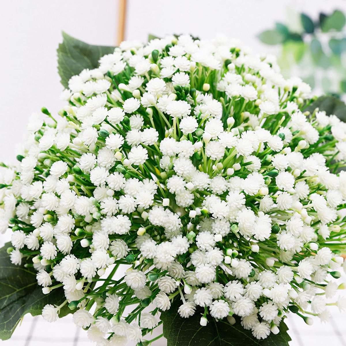 Goodivery ® Realistisch Ogende Kunstbloemen Gypsophila Set van 6 voor Bruiloften en Decoratie