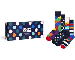 Happy Socks 4paar sokken - Heren & Dames - Maat 36-40 - Klassieke stippen & strepen