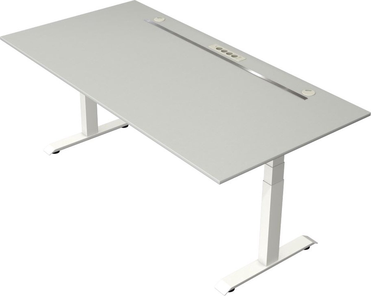 Kerkmann Zit sta bureau Move Boost 4 - 200x100cm - licht grijs-wit
