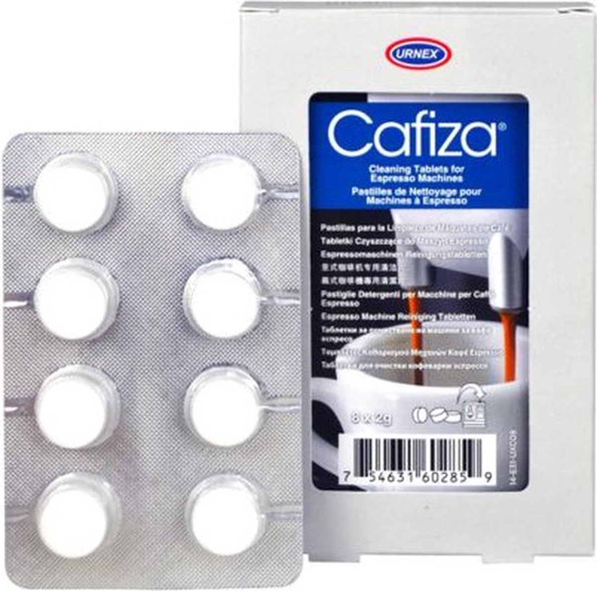 Urnex Cafiza - Espresso- en koffiemachine Reinigingstabletten 2g (coffee machine cleaning tablets) - 8 stuks – foto 2