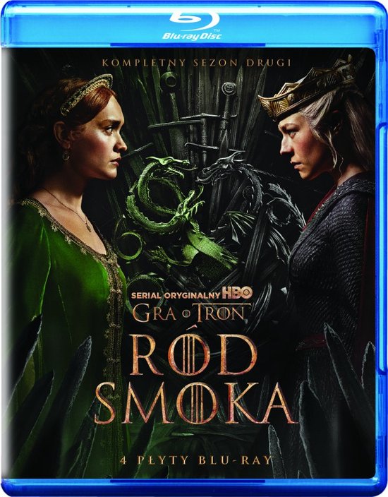 Blu-ray hoes van House of the Dragon met twee vrouwen en een draak.