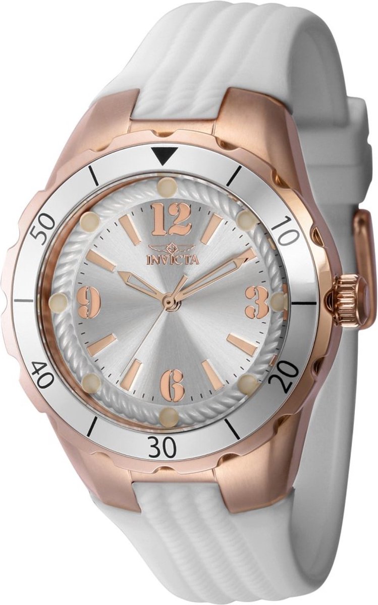 Invicta Angel 40311 Dames Horloge - Waterdicht - Analoog - Quartz Uurwerk - Roestvrij Staal met zilveren Wijzerplaat - 38mm